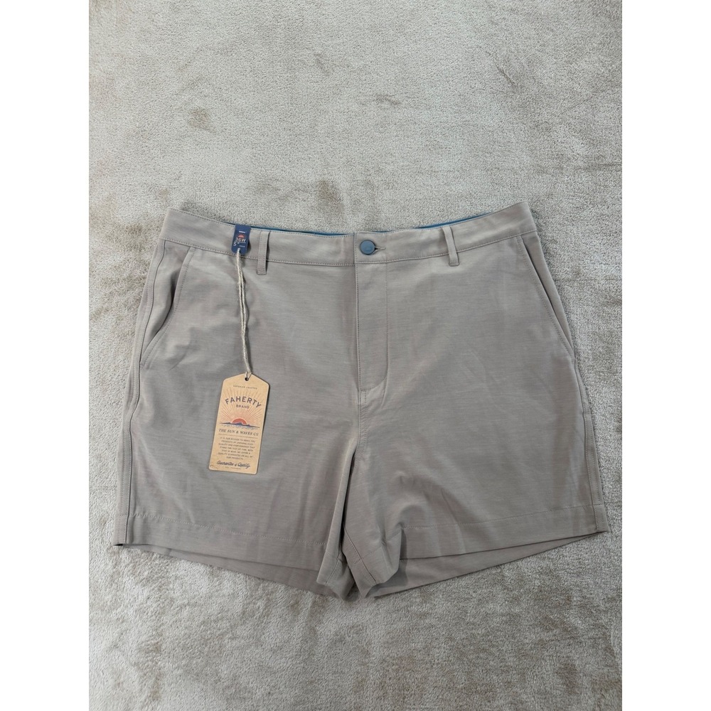 Faherty All Day Shorts 6" Men's Size 36 Khaki Casual Walk Stretch NEW With Tags